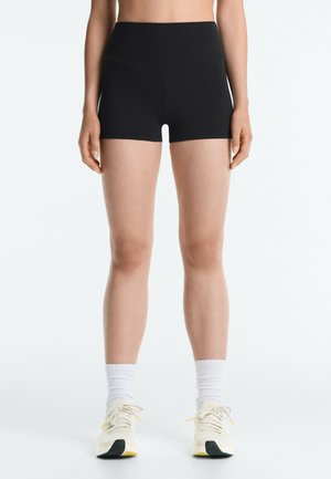 OYSHO, COMFORTLUX HIGH-RISE 5CM HOT PANTS - Colanți de alergare scurți - black