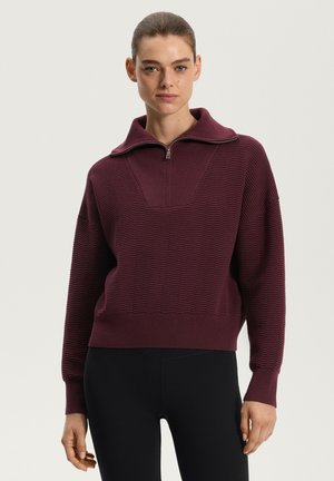 HALF-ZIP TEXTURED - Svetrík - bordeaux
