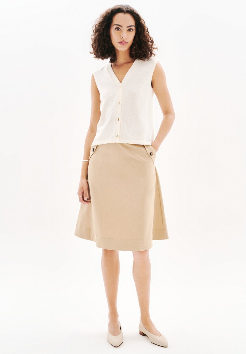 Haut Léger Sans Manches Caroll Taille 44 - Vert, Col Boutonné, Coton, Occasion TBE