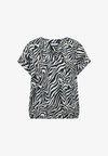 BLOUSE WITH SPLIT NECK AND ZEBRA PRINT - Blouse - palm breeze green