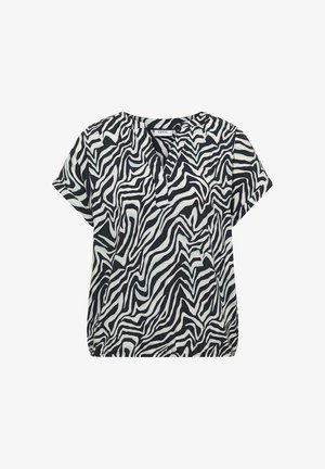 Cecil, BLOUSE WITH SPLIT NECK AND ZEBRA PRINT - Blouse - palm breeze green