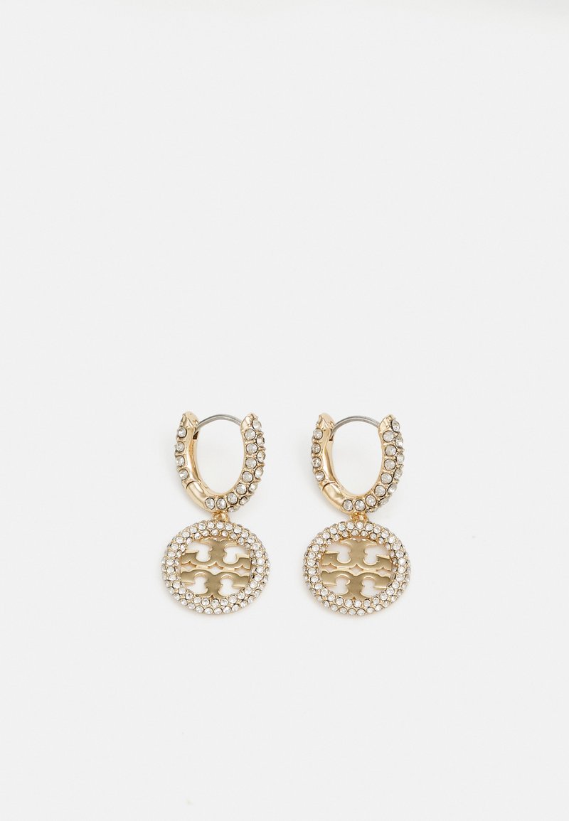 Tory Burch MILLER PAVE HUGGIE HOOP EARRING - Auskarai - tory gold-coloured/crystal
