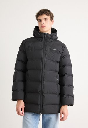 LONG HOODED - Pūkinis paltas - black