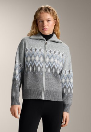 JACQUARD PRINT  - Strickjacke - light grey