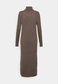 pure cashmere TURTLENECK MAXI DRESS - Vestido de malha - heather brown