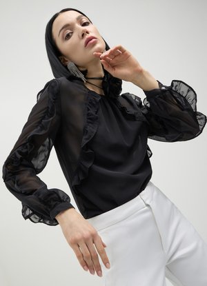 Calliope CON ROUCHES - Bluse - nero