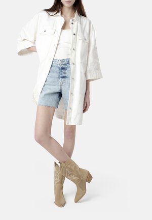 ONLY WANT YOU - Cowboy/biker ankle boot - beige