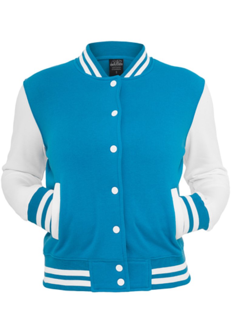 Urban Classics LADIES 2-TONE COLLEGE SWEATJACKET - Bomber jakna - turquoise,whit