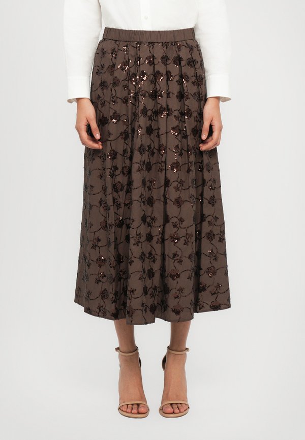 TEMPRA - A-line skirt - cioccolato