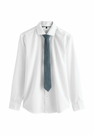 WITH CUTAWAY AND DOUBLE CUFF SET  - Formāls krekls - white blue neppy texture