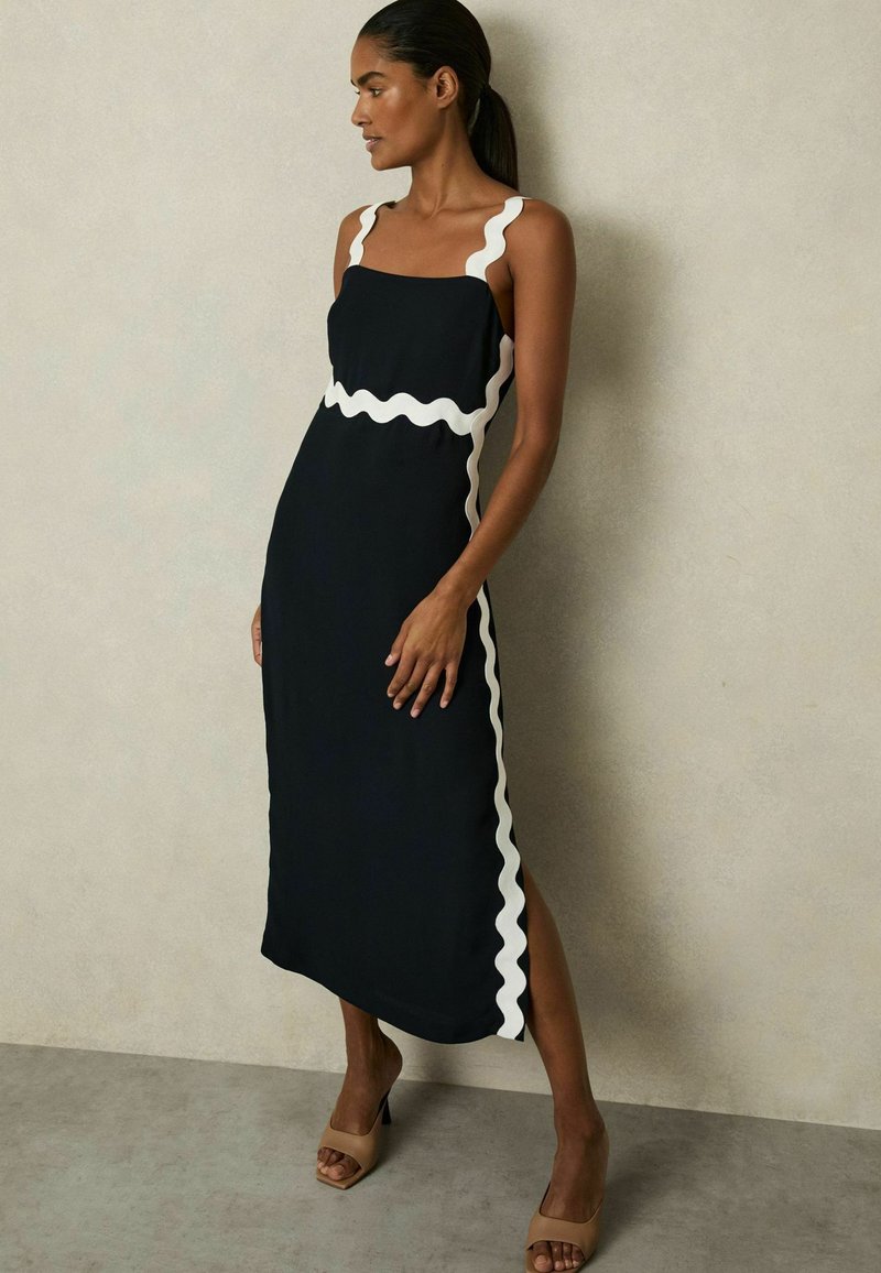 Reiss REGULAR FIT - ASHER WAVE MIDI - Robe de jour - navy