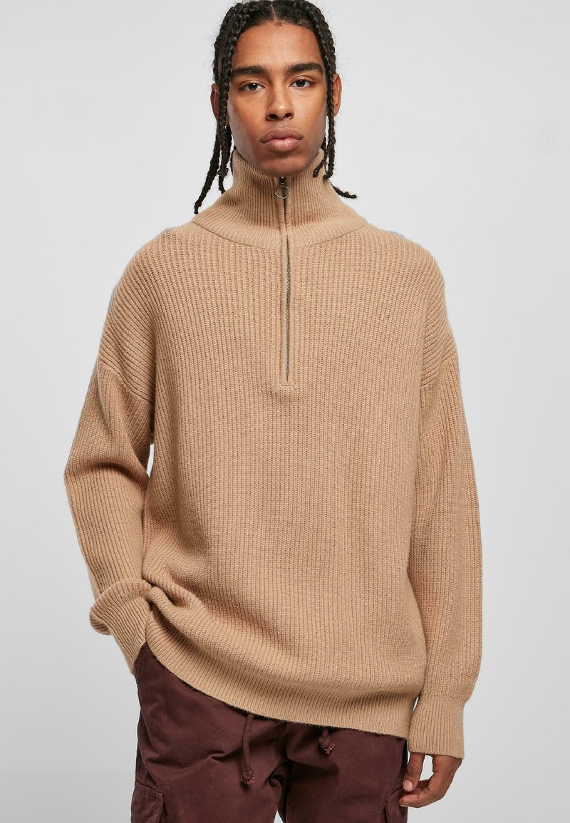 Urban Classics Felpa Troyer Uomo A Righe - Modello Striped Troyer, Colletto Con Cerniera, Misto Cotone, Vestibilità Oversize - 2