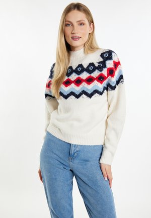DreiMaster, DREIMASTER STRICKPULLOVER - Jumper - wollweiss mehrfarbig