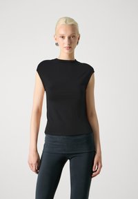 Gina Tricot SOFT TOUCH FUNNEL NECK TOP - Pamata T-krekls - black