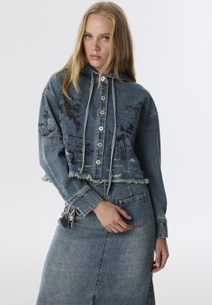 GRAPHIC PRINTED  - Giacca di jeans - mint green