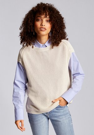STRICKPULLI MIT CAP-SLEEVES - Jumper - buttermilk