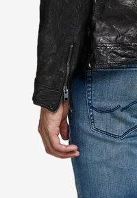 Jack & Jones Giacca di pelle - black