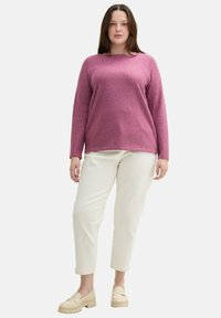 TOM TAILOR MIT KNOPFDETAILS - Pullover - pink velvet melange