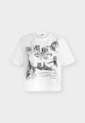 DKNY, NEW YORK TOILE - Μπλουζάκι με στάμπα - white