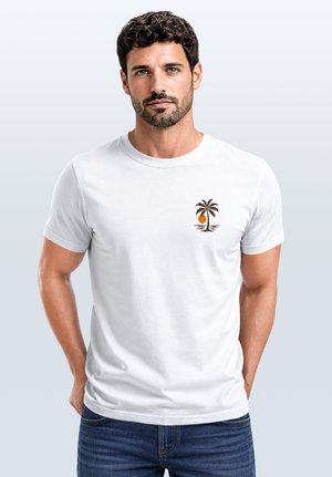 Neverless, Print T-shirt - slim-fit weiß