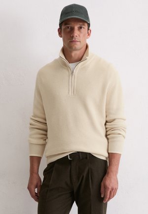 TROYER STRUCTURE EFFECT WITH TIPPING - Strickpullover - gray silk