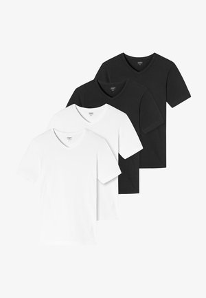 uncover by Schiesser 4 PACK - T-shirt con stampa - schwarz weiss