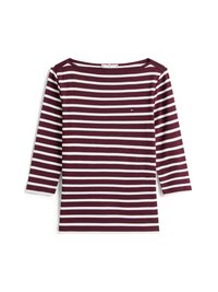 SLIM CODY BOAT - Longsleeve - deep burgundy/ecru
