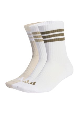 3S ESS C CRW 3PACK - Sportske čarape - white   beige   olive strata