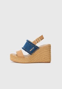 REPLAY REPLAY Jess Tyne Denim Sandalo Con Zeppa Donna Rp4g0036t W021r Blu Denim Rp4g0036t W021r 825473