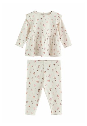 Next, REGULAR FIT - LONG SLEEVE FRILL TOP AND LEGGINGS BABY 2 PIECE SET  . - Long sleeved top - ecru floral