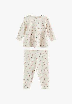 Next, REGULAR FIT - LONG SLEEVE FRILL TOP AND LEGGINGS BABY 2 PIECE SET . - Maglietta a manica lunga - ecru floral