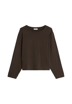 Marc O'Polo, MARC O'POLO OVERSIZE LONGSLEEVE CROPPED AUS GEBRUSHTEM SINGLE JERSEY - T-shirt à manches longues - burnt coffee