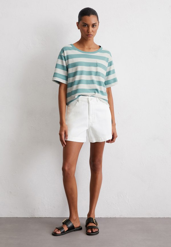 SHORT SLEEVE  ROUND NECK STRIPED - Print T-shirt - multi pure teal3