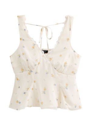 New Look, FLORAL CHIFFON SHELL TOP - Débardeur - off white