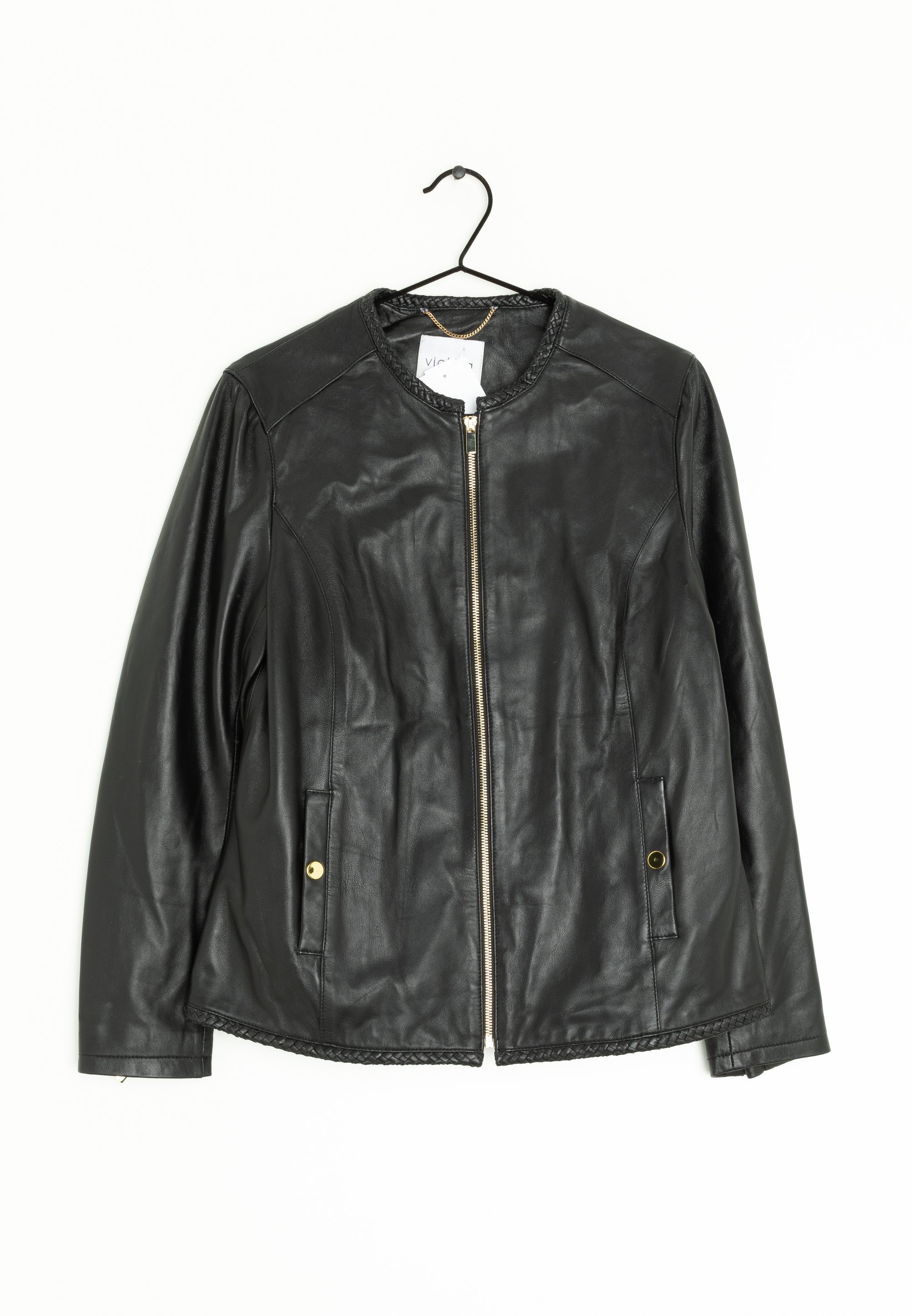 Violeta Lederjacke Violeta By Mango Faux Leather Jacket Black