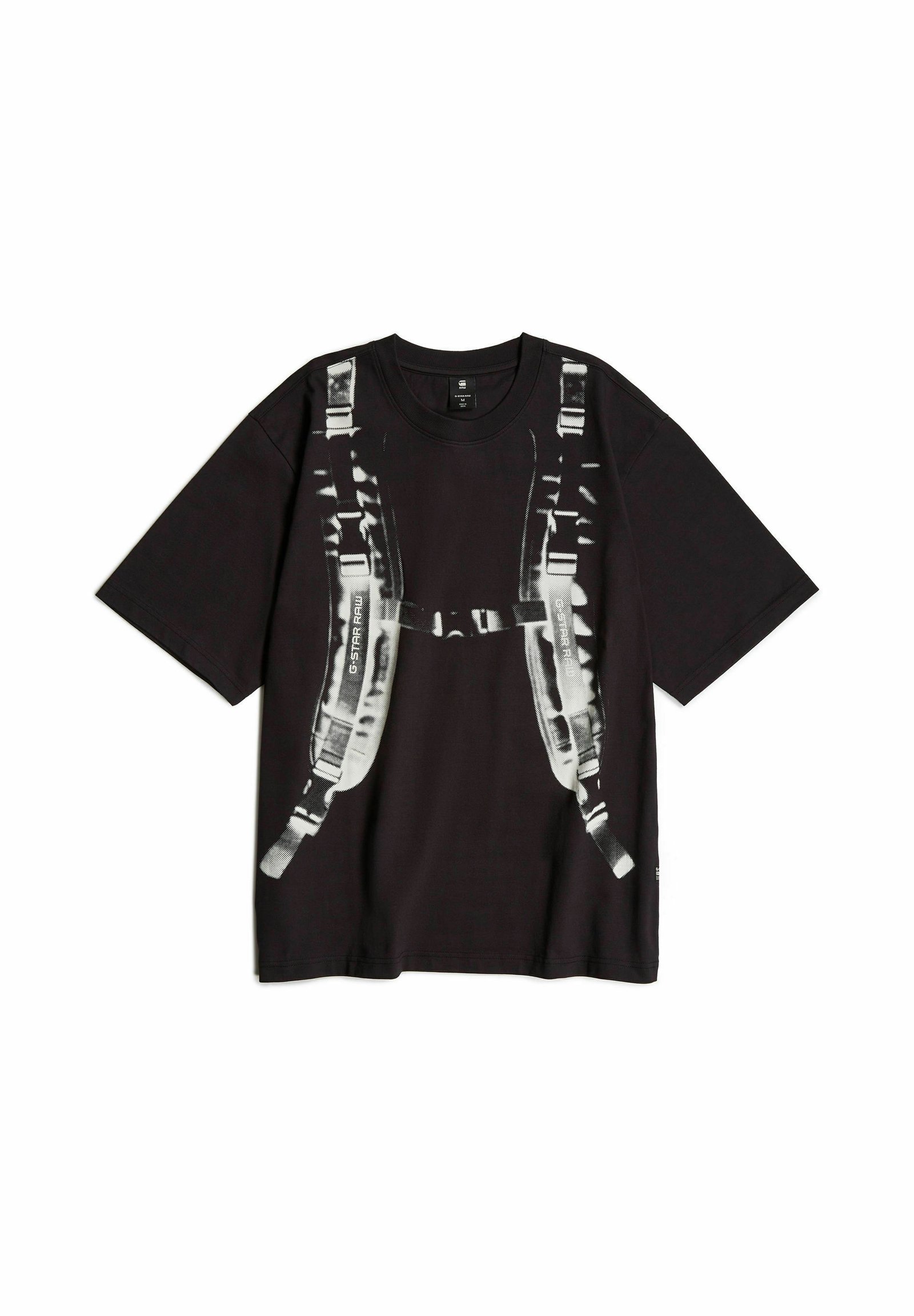 G-STAR BACKPACK GRAPHIC BOXY - Print T-shirt - dk black