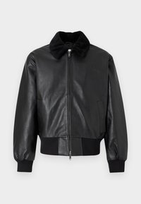 UNISEX - Leather jacket - black