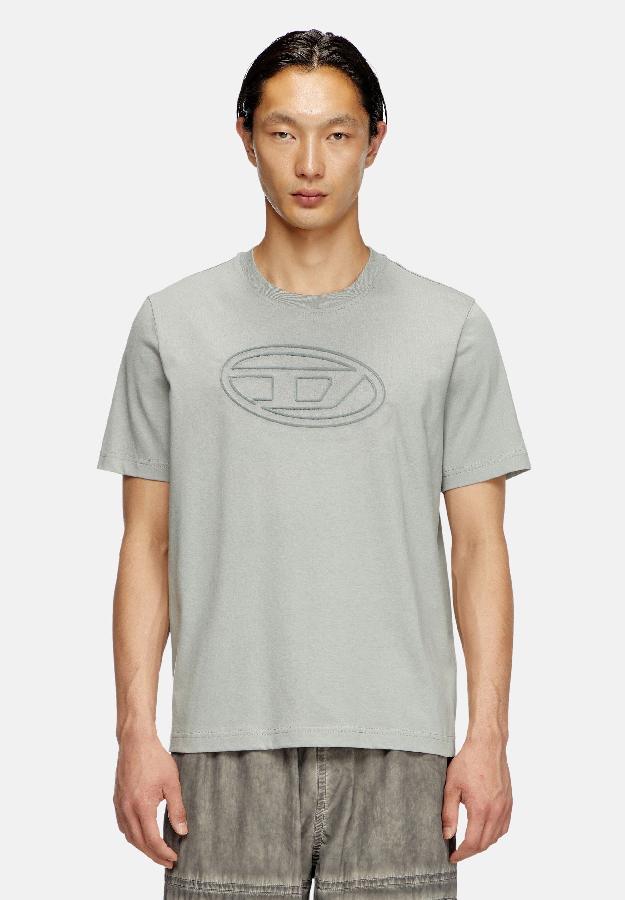 DIESEL T-Shirt Donna Grigia Logo Cotone Casual (INT S DIESEL T-Shirt Donna Grigia Logo Cotone Casual (INT S