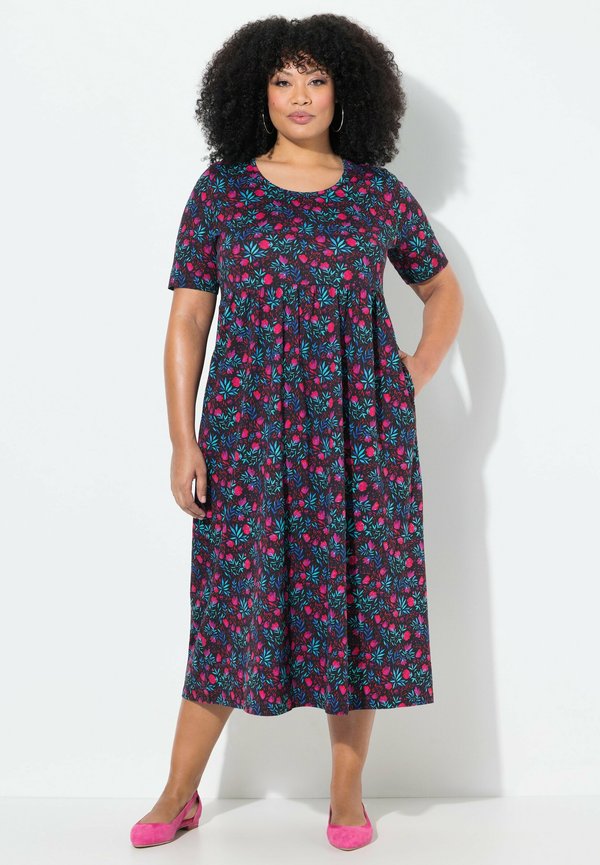 FLORAL PRINT EMPIRE A-LINE POCKET - Jerseykleid