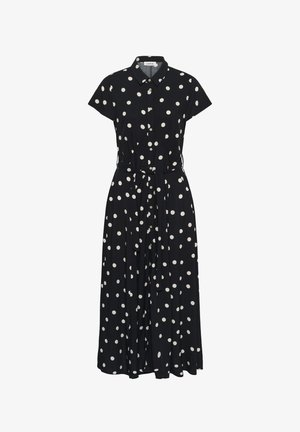 Soaked in Luxury, SLARJANA MAXI SHORT SLEEVE - Robe longue - black with oatmeal dot