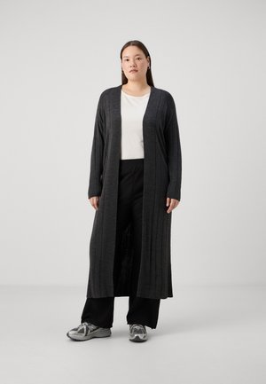CARTESS LONG OPEN CARDIGAN - Cardigan - dark grey melange