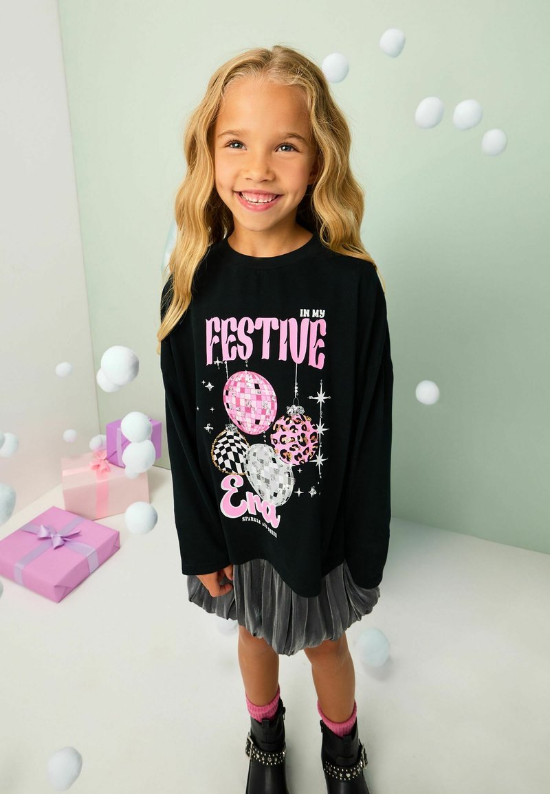 T-shirt col rond manches longues coton vieux rose fille | La Halle