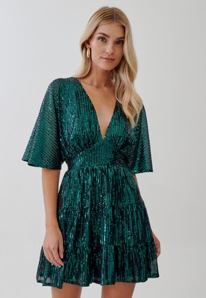 ISSY MINI - Koktailové šaty/večierkové šaty - emerald sequin