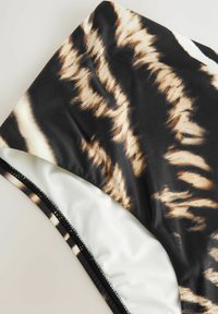 HIGH WAIST FIT - Donji dijelovi bikinija - black cream zebra