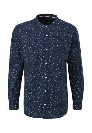 QS, MIT ALL-OVER-PRINT - Hemd - tiefblau