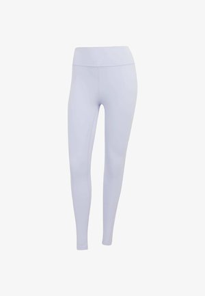 Svetlo vijolične legice iz raztegljive tkanine. Visok pas z gladko teksturo in brez vidnih šivov ali vzorcev.