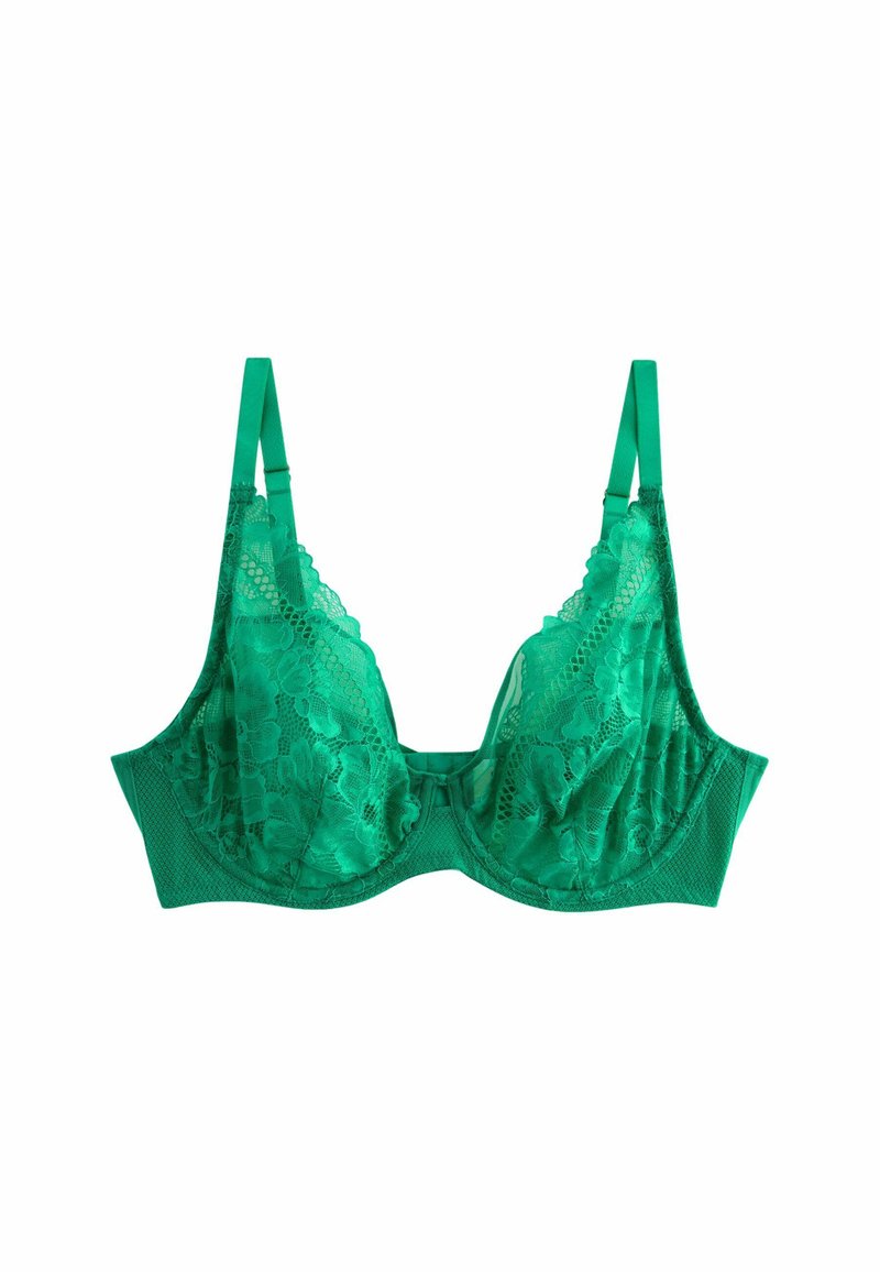 Soutien-gorge Dentelle Victoria's Secret 34D - Vert émeraude, Noir & Or, Avec Porte-jarretelles