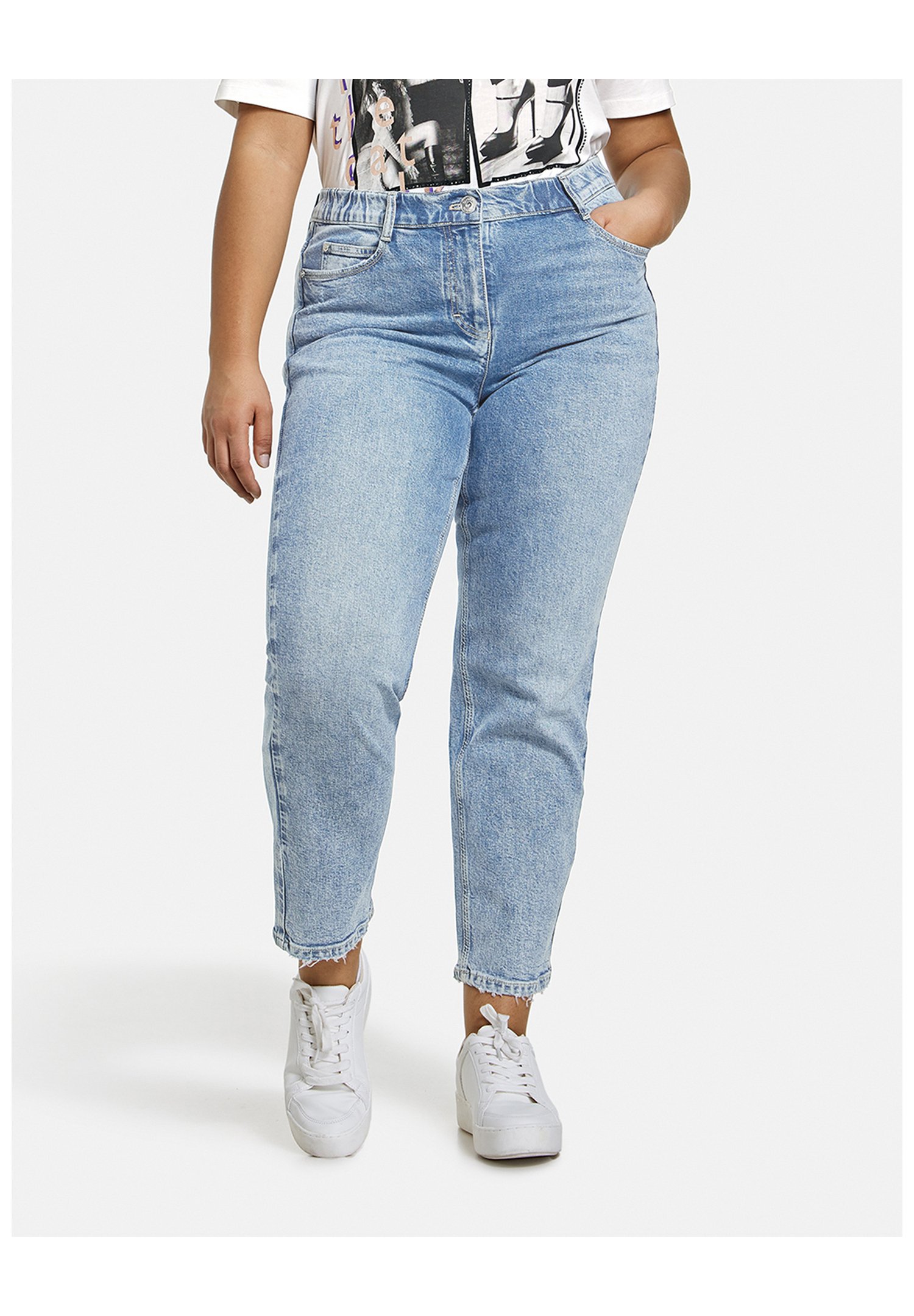 Samoon 7/8 MIT FRANSENKANTEN BETTY - Vaqueros slim fit - light sage  green/verde - Zalando.es