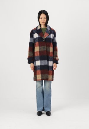 ONLALINA CHECK COAT - Classic coat - rust/night sky/mustard gold/cloud dancer