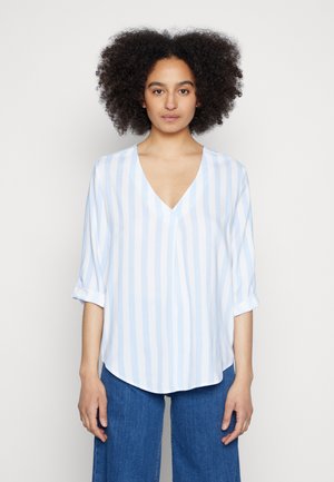 Blouse - weiß-hellblau